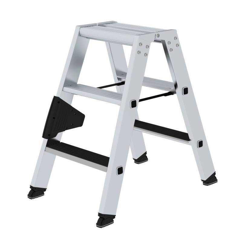PROREGAL Stufen-Stehleiter Beidseitig Begehbar mit Clip-Step 2 x 3 Stufen von PROREGAL