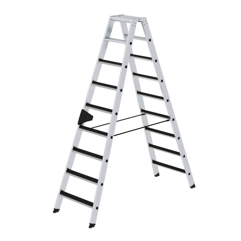 PROREGAL Stufen-Stehleiter Beidseitig Begehbar mit Clip-Step 2 x 9 Stufen von PROREGAL