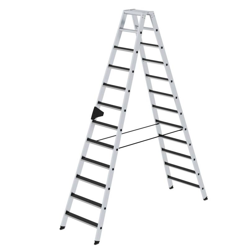 PROREGAL Stufen-Stehleiter Beidseitig Begehbar mit Clip-Step R13 2 x 12 Stufen von PROREGAL