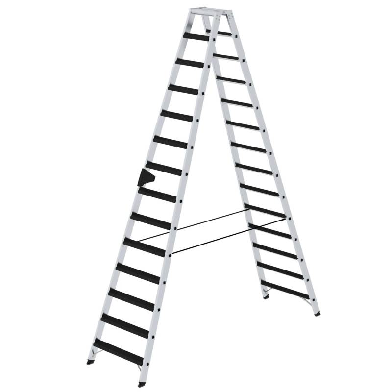 PROREGAL Stufen-Stehleiter Beidseitig Begehbar mit Clip-Step Relax 2 x 14 Stufen von PROREGAL