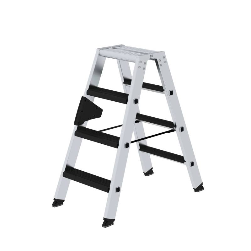 PROREGAL Stufen-Stehleiter Beidseitig Begehbar mit Clip-Step Relax 2 x 4 Stufen von PROREGAL
