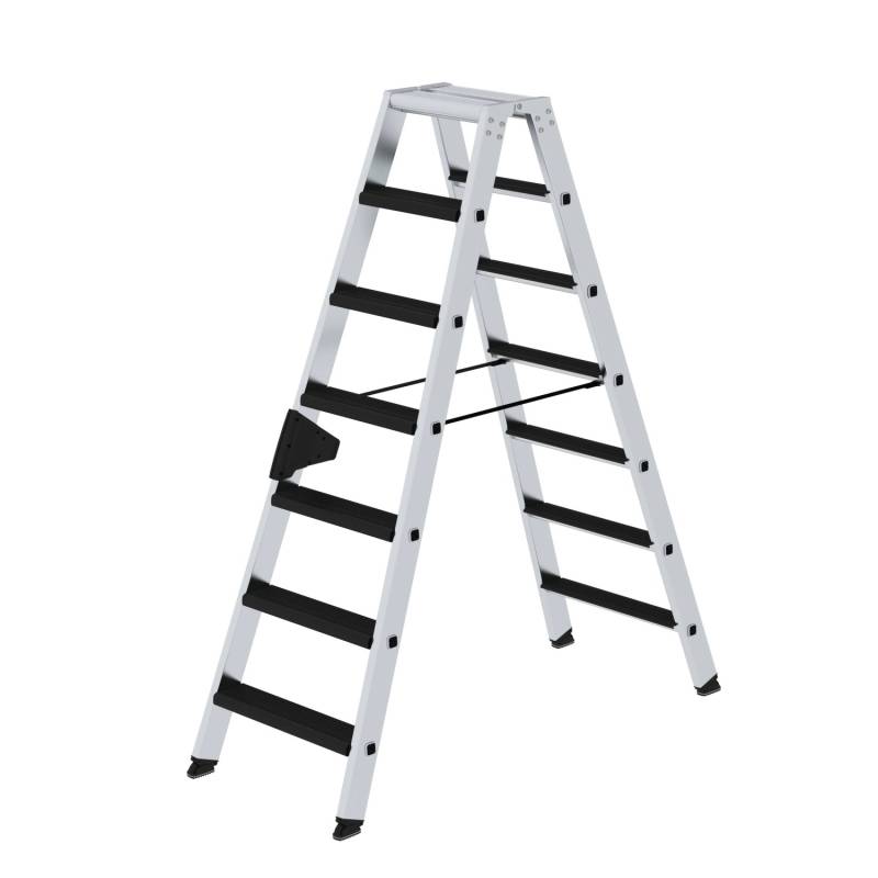 PROREGAL Stufen-Stehleiter Beidseitig Begehbar mit Clip-Step Relax 2 x 7 Stufen von PROREGAL