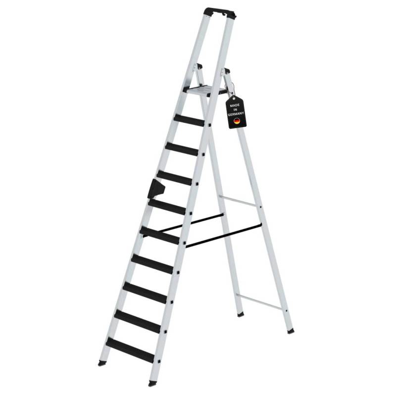 PROREGAL Stufen-Stehleiter Einseitig Begehbar mit Clip-Step Relax 10 Stufen von PROREGAL