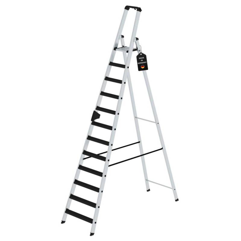 PROREGAL Stufen-Stehleiter Einseitig Begehbar mit Clip-Step Relax 14 Stufen von PROREGAL