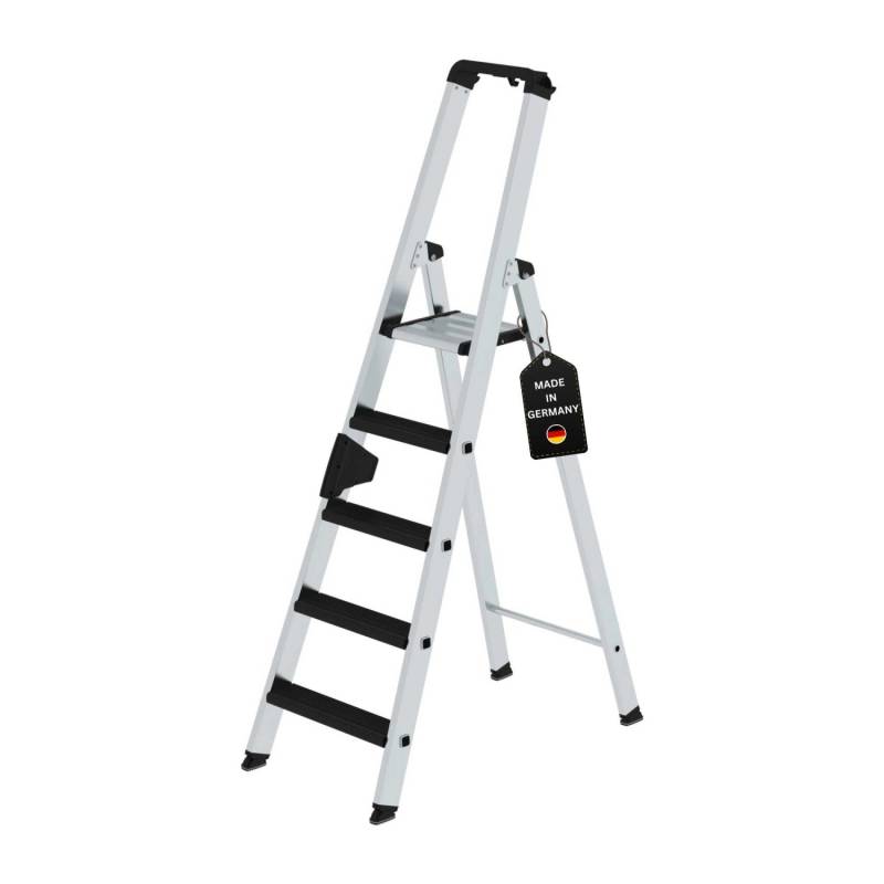 PROREGAL Stufen-Stehleiter Einseitig Begehbar mit Clip-Step Relax 5 Stufen von PROREGAL