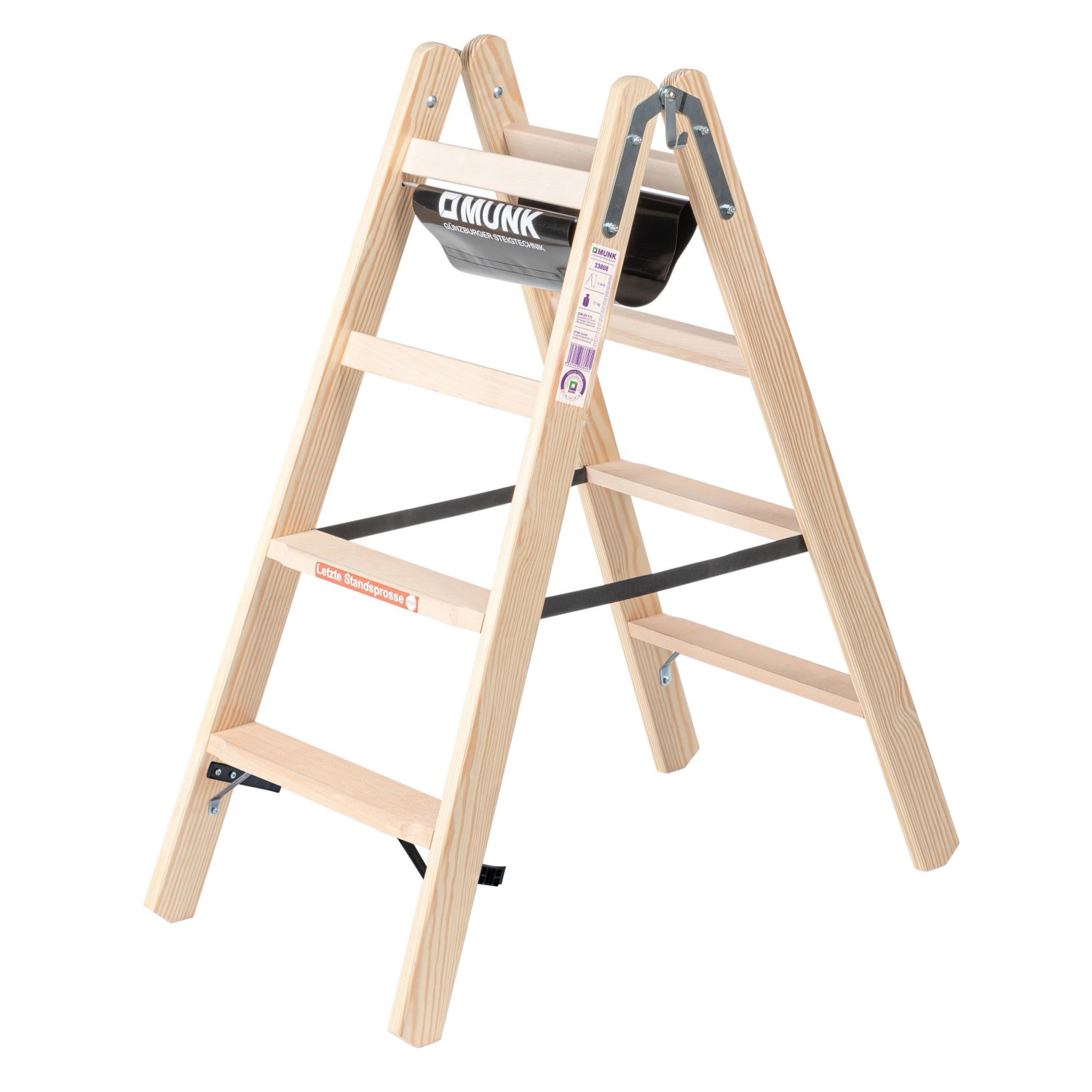 PROREGAL Stufen-Stehleiter Holz Beidseitig Begehbar 2 x 4 Stufen PROREGAL Stufen-Stehleiter Holz Beidseitig Begehbar 2 x 4 Stufen von PROREGAL