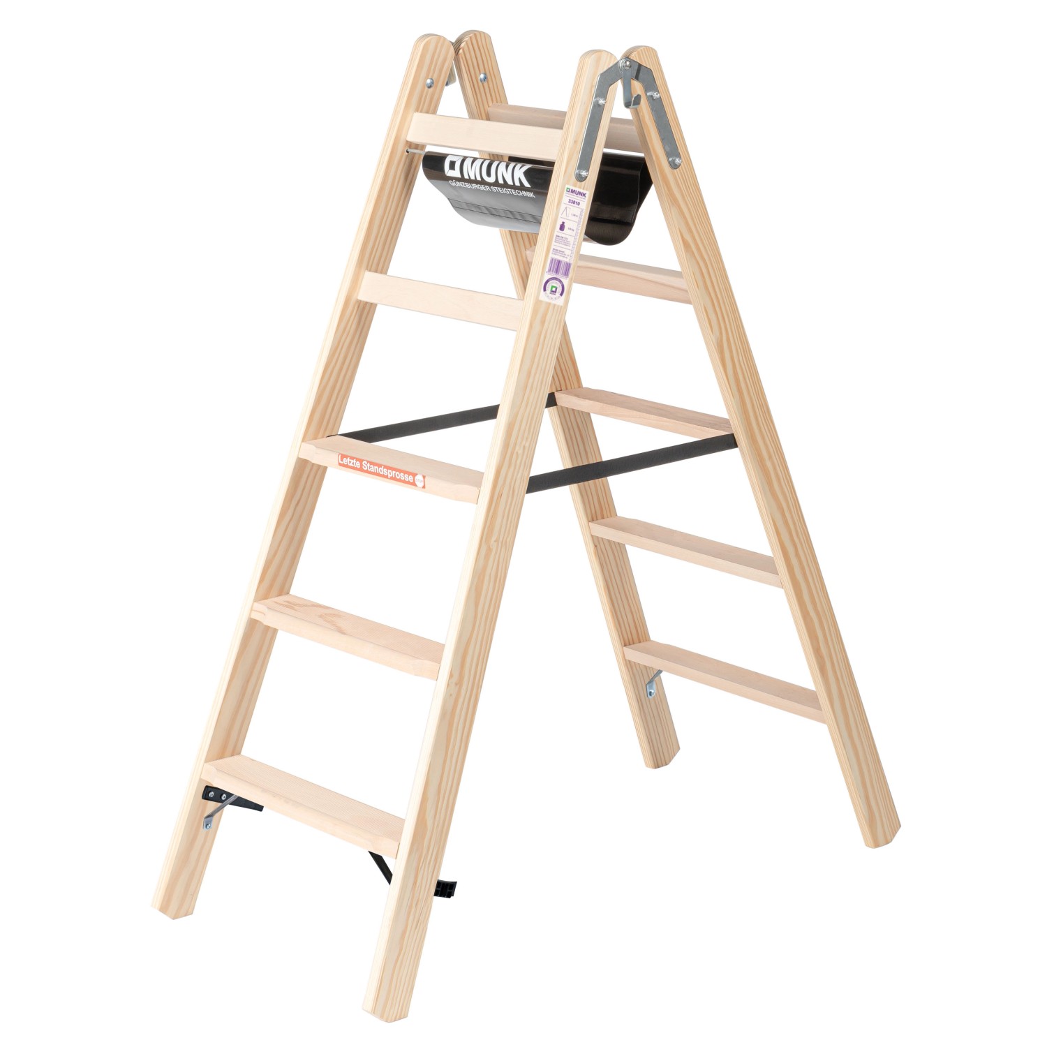 PROREGAL Stufen-Stehleiter Holz Beidseitig Begehbar 2 x 5 Stufen PROREGAL Stufen-Stehleiter Holz Beidseitig Begehbar 2 x 5 Stufen von PROREGAL