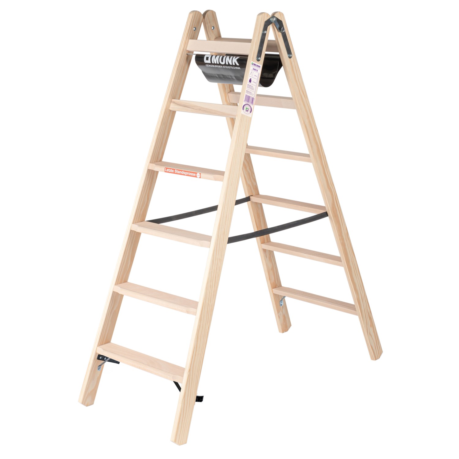 PROREGAL Stufen-Stehleiter Holz Beidseitig Begehbar 2 x 6 Stufen PROREGAL Stufen-Stehleiter Holz Beidseitig Begehbar 2 x 6 Stufen von PROREGAL