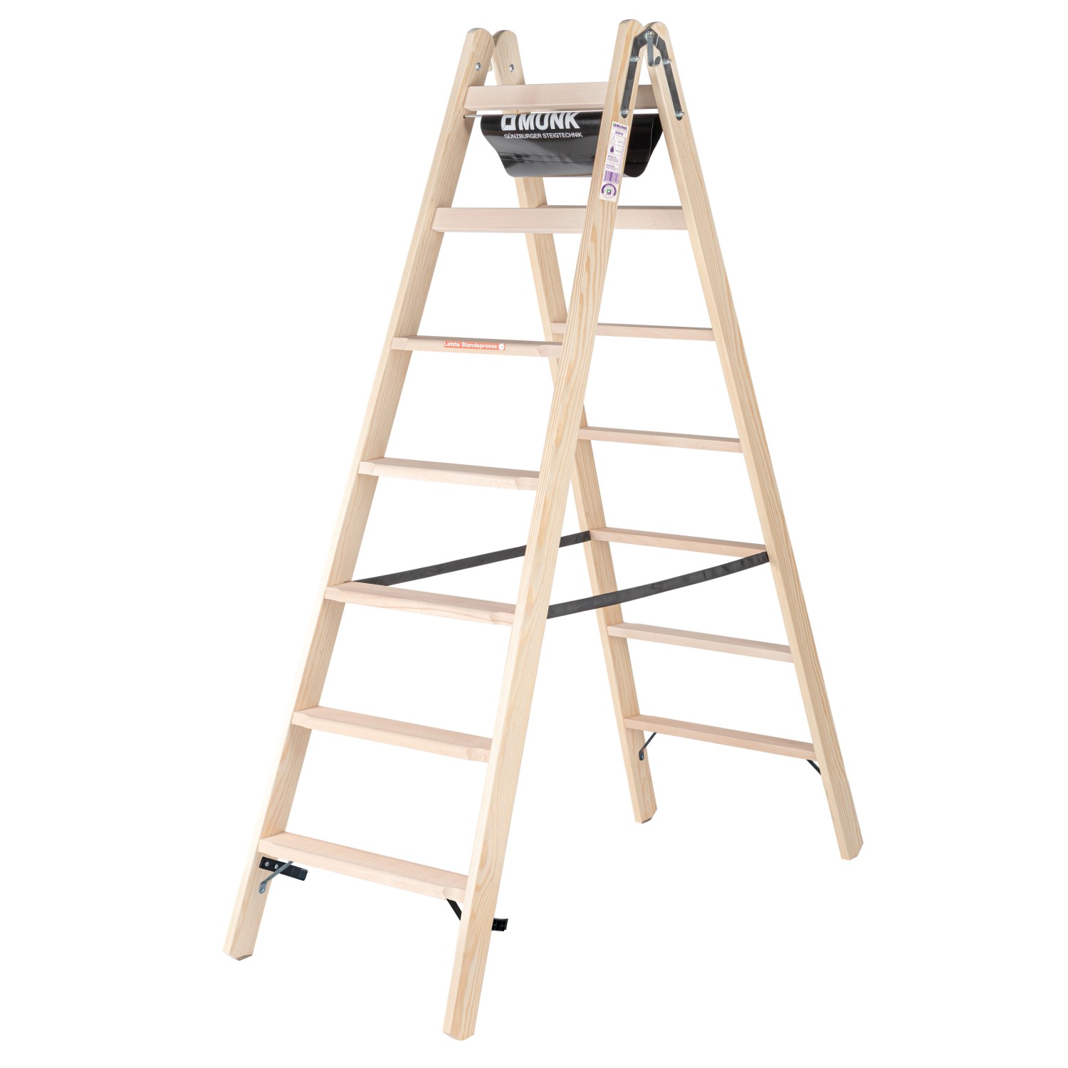 PROREGAL Stufen-Stehleiter Holz Beidseitig Begehbar 2 x 7 Stufen PROREGAL Stufen-Stehleiter Holz Beidseitig Begehbar 2 x 7 Stufen von PROREGAL