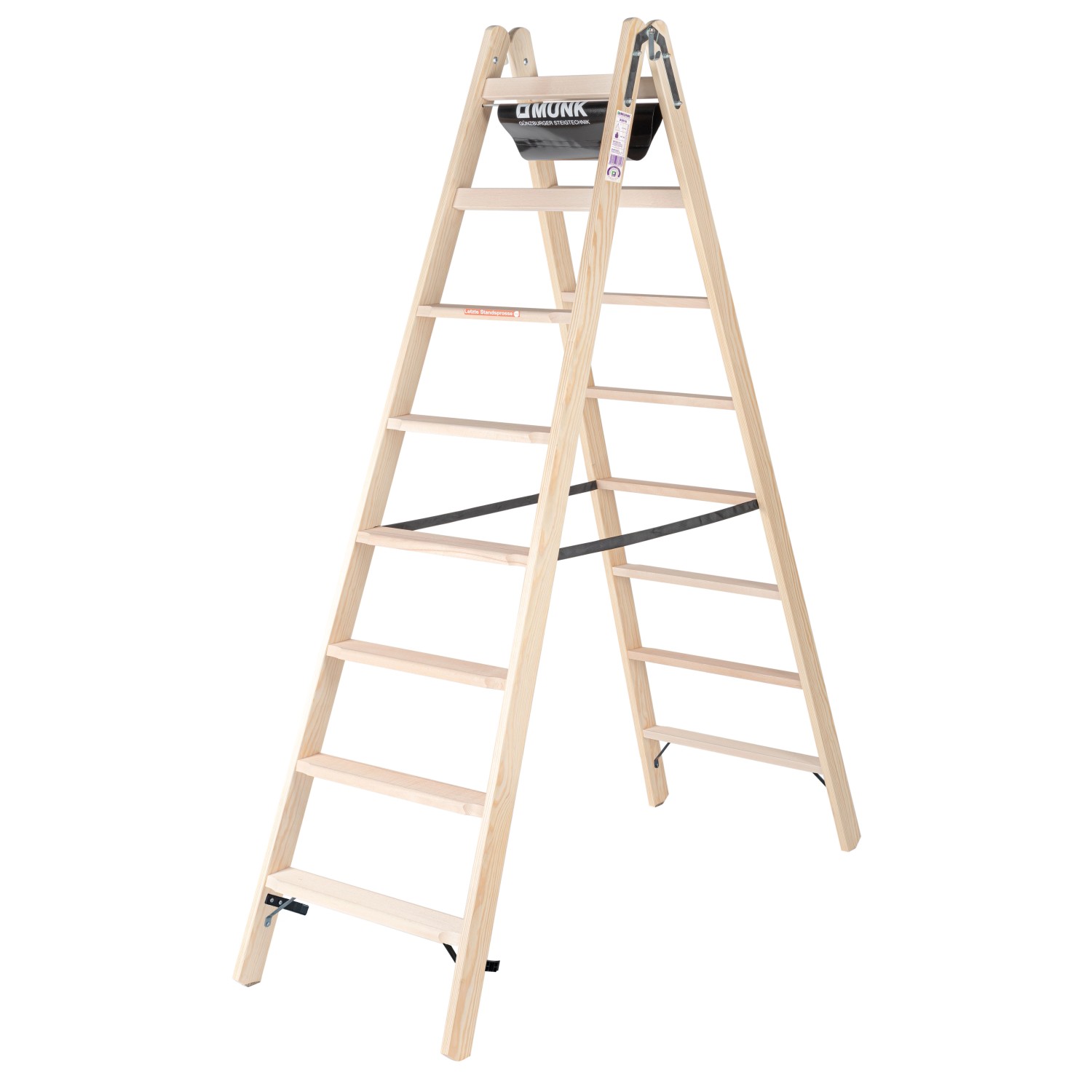 PROREGAL Stufen-Stehleiter Holz Beidseitig Begehbar 2 x 8 Stufen PROREGAL Stufen-Stehleiter Holz Beidseitig Begehbar 2 x 8 Stufen von PROREGAL