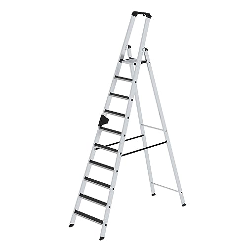 PROREGAL Stufen-Stehleiter | einseitig begehbar mit Clip-Step R13 | 10 Stufen | Leiter, Teleskopleiter, Trittleiter, Bockleiter, Sprossen-Doppelleiter von PROREGAL
