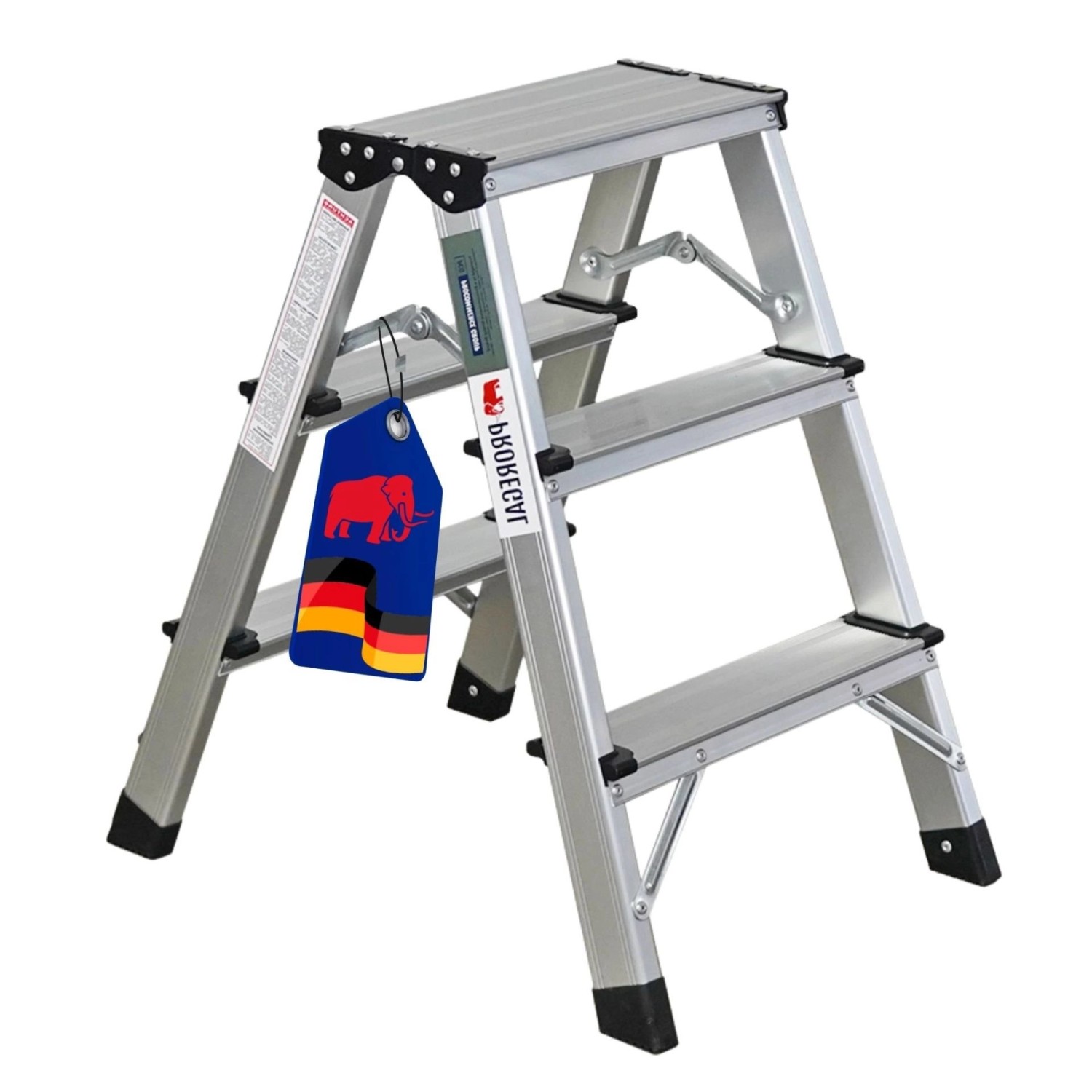 PROREGAL Stufenstehleiter Beidseitig Begehbar 2x3 Stufen HxBxT 60x35x50 cm Traglast 150kg Aluminium PROREGAL Stufenstehleiter Beidseitig Begehbar 2x3 Stufen HxBxT 60x35x50 cm Traglast 150kg Aluminium von PROREGAL