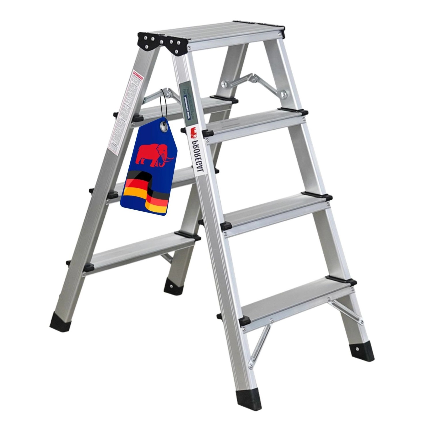 PROREGAL Stufenstehleiter Beidseitig Begehbar 2x4 Stufen HxBxT 78x35x69 cm Traglast 150kg Aluminium PROREGAL Stufenstehleiter Beidseitig Begehbar 2x4 Stufen HxBxT 78x35x69 cm Traglast 150kg Aluminium von PROREGAL