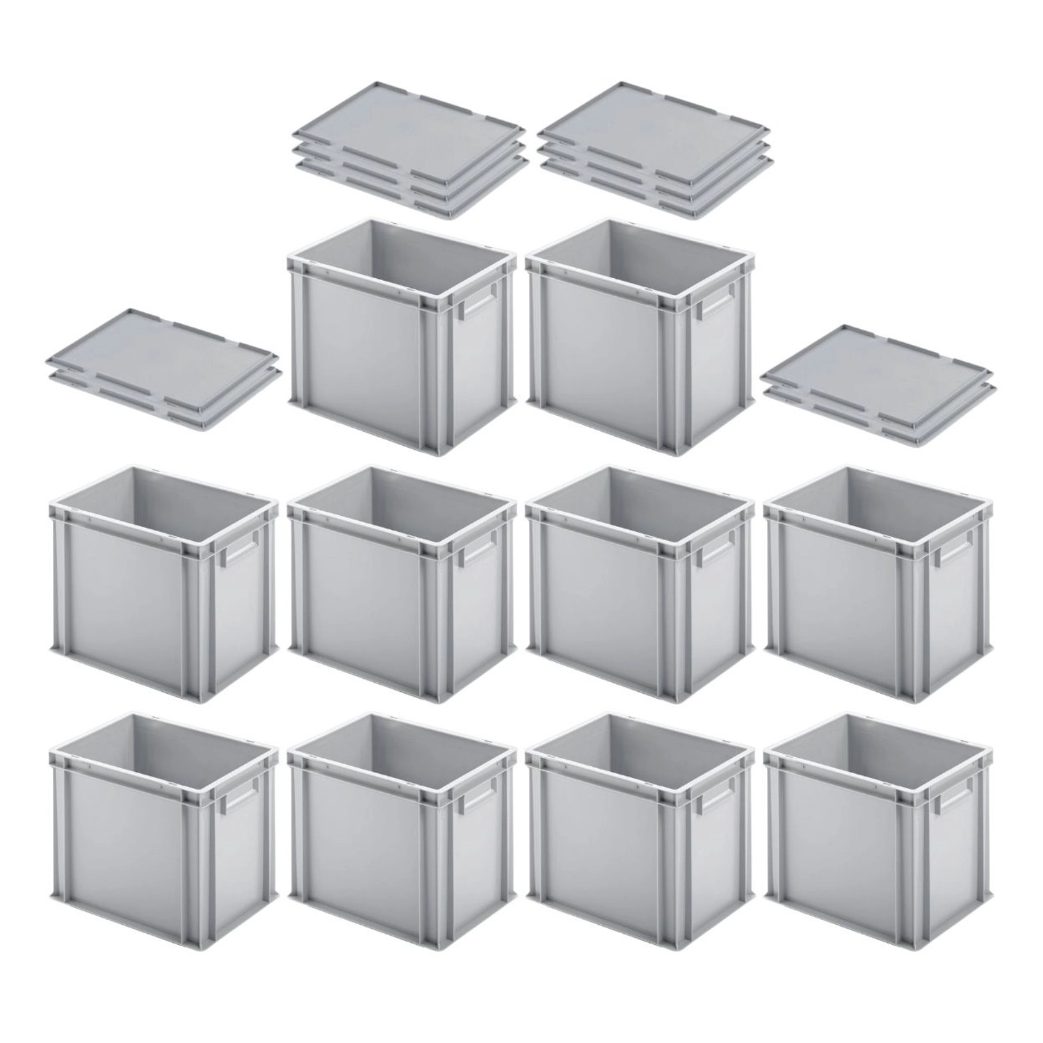 PROREGAL SuperSparSet 10x Eurobehälter mit Geschlossenem Griff und Auflagedeckel HxBxT 32 x 30 x 40 cm 29 Liter Grau Eurobox Transportbox PROREGAL SuperSparSet 10x Eurobehälter mit Geschlossenem Griff und Auflagedeckel HxBxT 32 x 30 x 40 cm 29 Liter Grau Eurobox Transportbox von PROREGAL