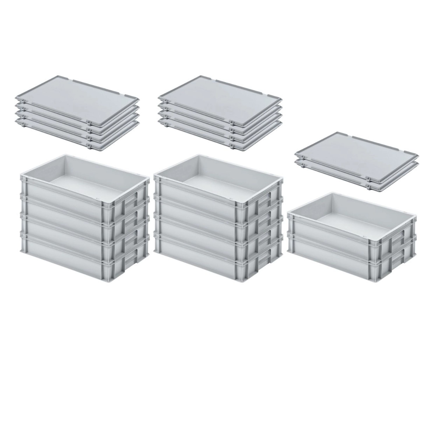 PROREGAL SuperSparSet 10x Eurobehälter mit Geschlossenem Griff und Scharnierdeckel HxBxT 12 x 40 x 60 cm 21 Liter Grau Eurobox Transportbox PROREGAL SuperSparSet 10x Eurobehälter mit Geschlossenem Griff und Scharnierdeckel HxBxT 12 x 40 x 60 cm 21 Liter Grau Eurobox Transportbox von PROREGAL