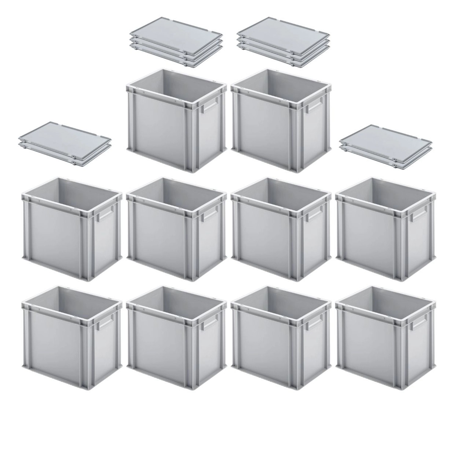 PROREGAL SuperSparSet 10x Eurobehälter mit Geschlossenem Griff und Scharnierdeckel HxBxT 32 x 30 x 40 cm 29 Liter Grau Eurobox Transportbox PROREGAL SuperSparSet 10x Eurobehälter mit Geschlossenem Griff und Scharnierdeckel HxBxT 32 x 30 x 40 cm 29 Liter Grau Eurobox Transportbox von PROREGAL