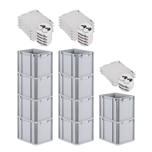 PROREGAL SuperSparSet 10x Eurobox NextGen Economy mit Scharnierdeckel & schwarzen Verschlüssen | Griffe geschlossen | HxBxT 32x30x40cm | 30 Liter | Eurobehälter Transportbox Transportbehälter PROREGAL SuperSparSet 10x Eurobox NextGen Economy mit Scharnierdeckel & schwarzen Verschlüssen | Griffe geschlossen | HxBxT 32x30x40cm | 30 Liter | Eurobehälter Transportbox Transportbehälter von PROREGAL