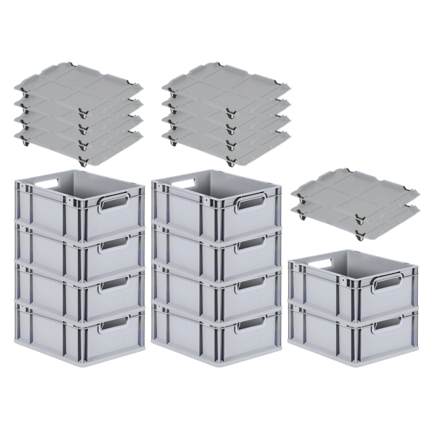PROREGAL SuperSparSet 10x Eurobox NextGen Grip mit Auflagedeckel mit 4 Schwarzen Schiebeschnappverschlüssen HxBxT 17 x 30 x 40 cm 16 Liter Griffe PROREGAL SuperSparSet 10x Eurobox NextGen Grip mit Auflagedeckel mit 4 Schwarzen Schiebeschnappverschlüssen HxBxT 17 x 30 x 40 cm 16 Liter Griffe von PROREGAL