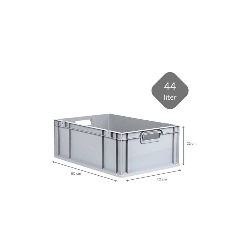 PROREGAL SuperSparSet 10x Eurobox NextGen Grip mit Scharnierdeckel und Grünen Schiebeschnappverschlüssen HxBxT 22 x 40 x 60 cm 44 Liter von PROREGAL