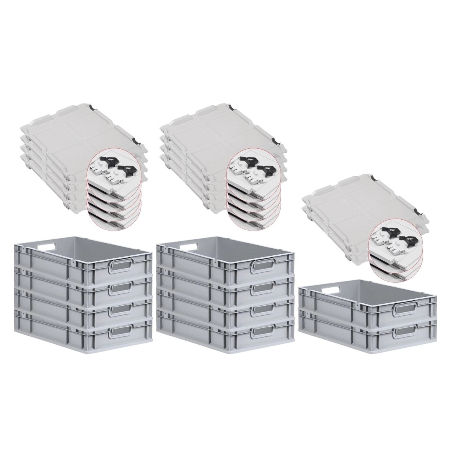 PROREGAL SuperSparSet 10x Eurobox NextGen Grip mit Scharnierdeckel und Schwarzen Schiebeschnappverschlüssen HxBxT 12 x 40 x 60 cm 23 Liter Griffe PROREGAL SuperSparSet 10x Eurobox NextGen Grip mit Scharnierdeckel und Schwarzen Schiebeschnappverschlüssen HxBxT 12 x 40 x 60 cm 23 Liter Griffe von PROREGAL