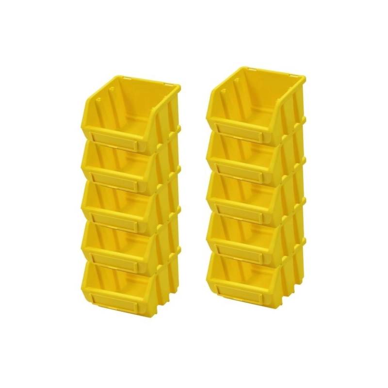 PROREGAL SuperSparSet 10x Sichtlagerbox 1 HxBxT 7,5 x 11,6 x 11,2 cm Polypropylen Gelb von PROREGAL