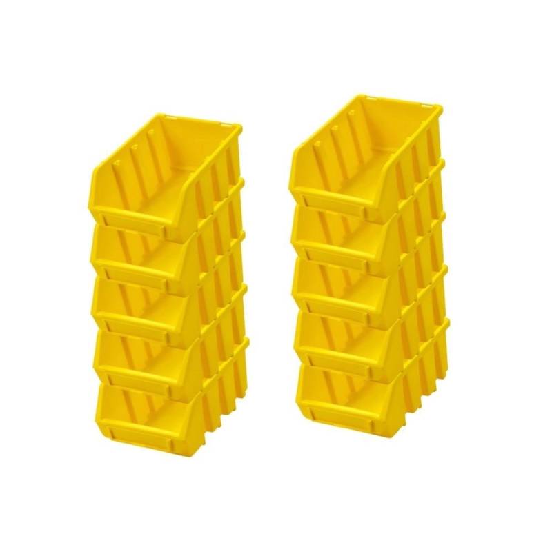 PROREGAL SuperSparSet 10x Sichtlagerbox 2 HxBxT 7,5 x 11,6 x 16,1 cm Polypropylen Gelb von PROREGAL