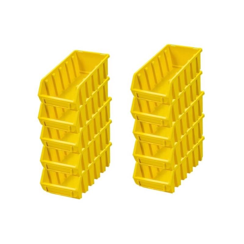 PROREGAL SuperSparSet 10x Sichtlagerbox 2L HxBxT 7,5 x 11,6 x 21,2 cm Polypropylen Gelb von PROREGAL