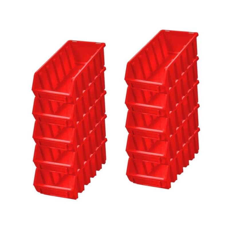 PROREGAL SuperSparSet 10x Sichtlagerbox 2L HxBxT 7,5 x 11,6 x 21,2 cm Polypropylen Rot von PROREGAL