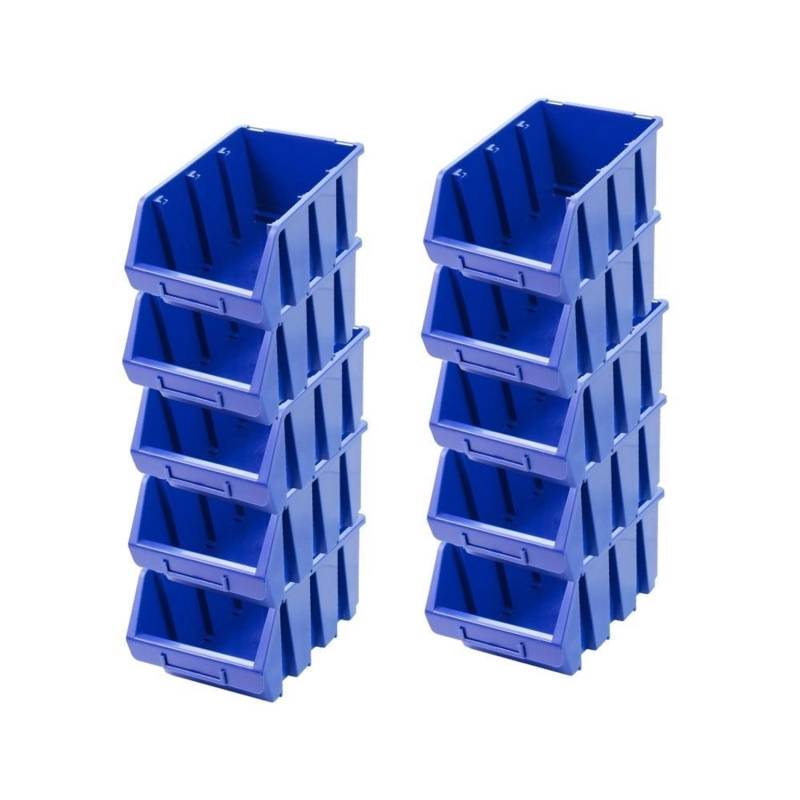 PROREGAL SuperSparSet 10x Sichtlagerbox 3 HxBxT 12,6 x 17 x 24 cm Polypropylen Blau von PROREGAL