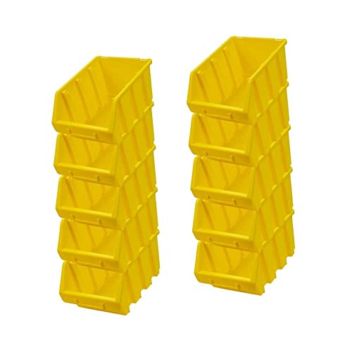 PROREGAL SuperSparSet 10x Sichtlagerbox 3 | HxBxT 12,6x17x24cm | Gelb | Sichtlagerbehälter Sichtlagerkasten Sichtlagerkastensortiment Sortierbehälter Stapelbehälter von PROREGAL