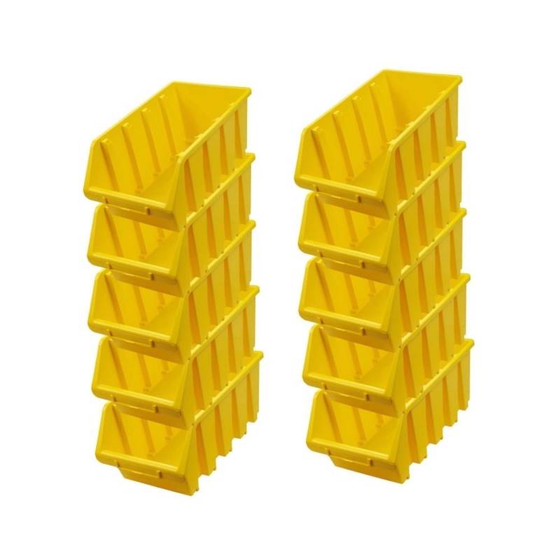 PROREGAL SuperSparSet 10x Sichtlagerbox 4 HxBxT 15,5 x 20,4 x 34 cm Polypropylen Gelb von PROREGAL