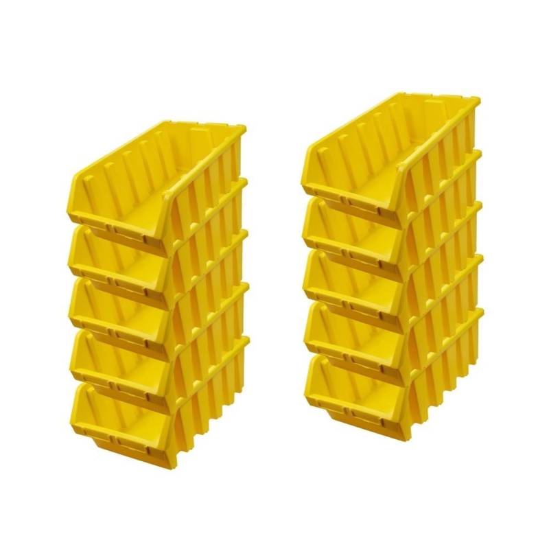 PROREGAL SuperSparSet 10x Sichtlagerbox 5 HxBxT 18,7 x 33,3 x 50 cm Polypropylen Gelb von PROREGAL