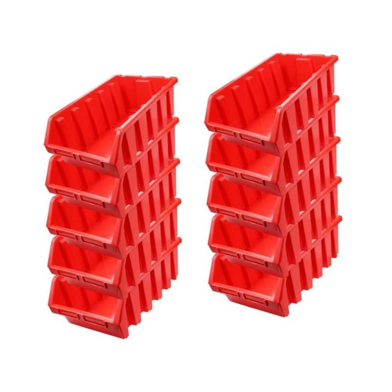 PROREGAL SuperSparSet 10x Sichtlagerbox 5 HxBxT 18,7 x 33,3 x 50 cm Polypropylen Rot von PROREGAL