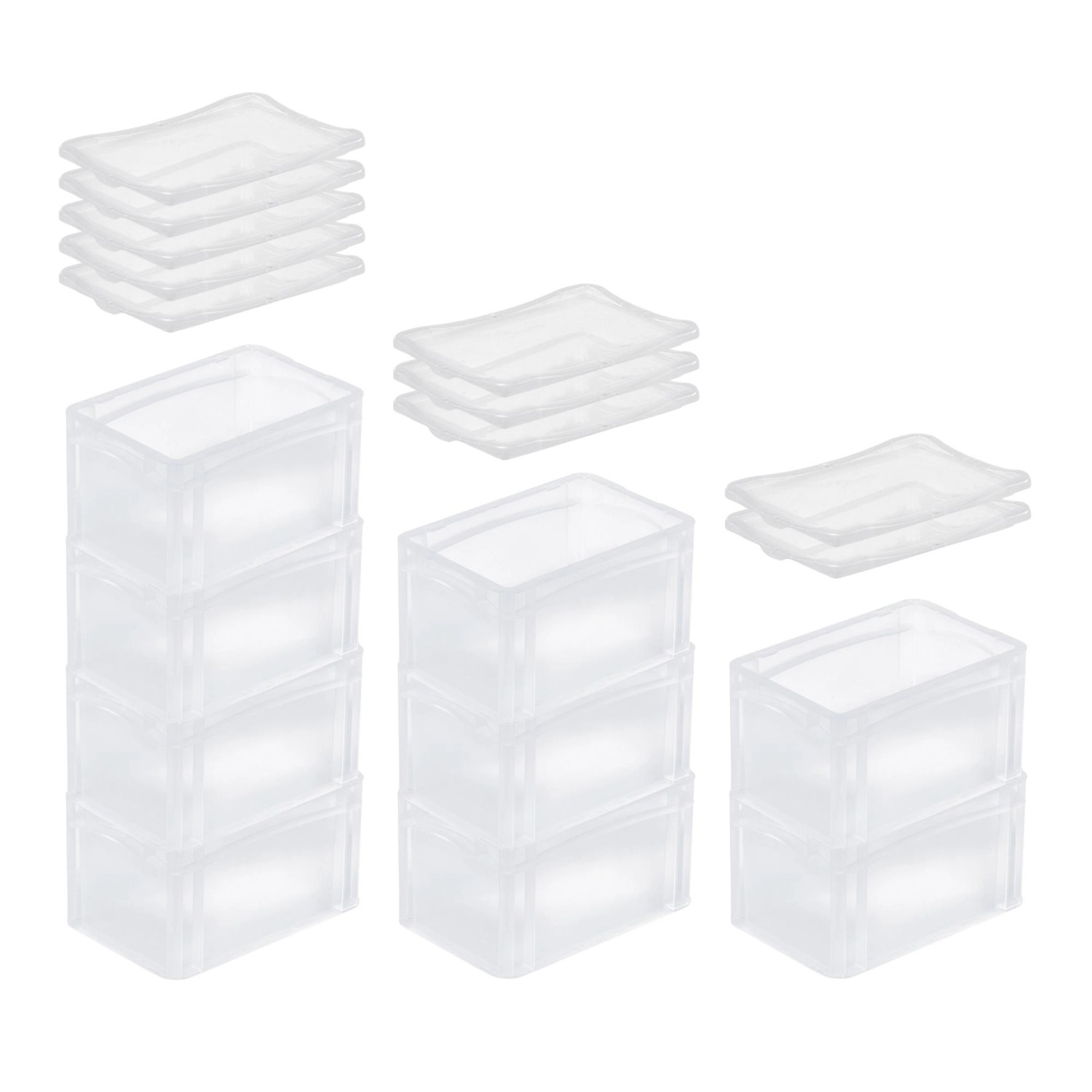 SuperSparSet 10 x Transparenter Eurobehälter BasicLine Mit Geschlossenem Griff und Klickdeckel HxBxT 17 x 20 x 30 cm 7,2 Liter Eurobox SuperSparSet 10 x Transparenter Eurobehälter BasicLine Mit Geschlossenem Griff und Klickdeckel HxBxT 17 x 20 x 30 cm 7,2 Liter Eurobox von PROREGAL
