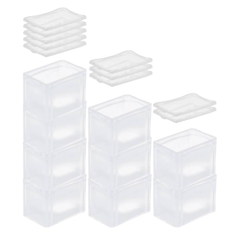 SuperSparSet 10 x Transparenter Eurobehälter BasicLine Mit Geschlossenem Griff und Klickdeckel HxBxT 22 x 20 x 30 cm 9,4 Liter Eurobox von PROREGAL
