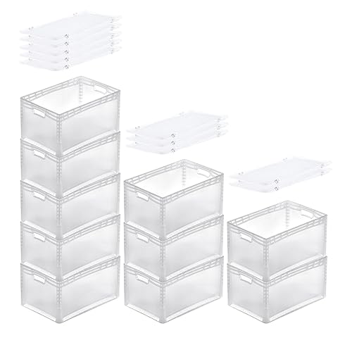 PROREGAL SuperSparSet 10x Transparenter Eurobehälter LightLine mit offenem Griff & Scharnierdeckel | HxBxT 32x40x60cm | 66 Liter | Eurobox Transportbox Transportbehälter Stapelbehälter PROREGAL SuperSparSet 10x Transparenter Eurobehälter LightLine mit offenem Griff & Scharnierdeckel | HxBxT 32x40x60cm | 66 Liter | Eurobox Transportbox Transportbehälter Stapelbehälter von PROREGAL