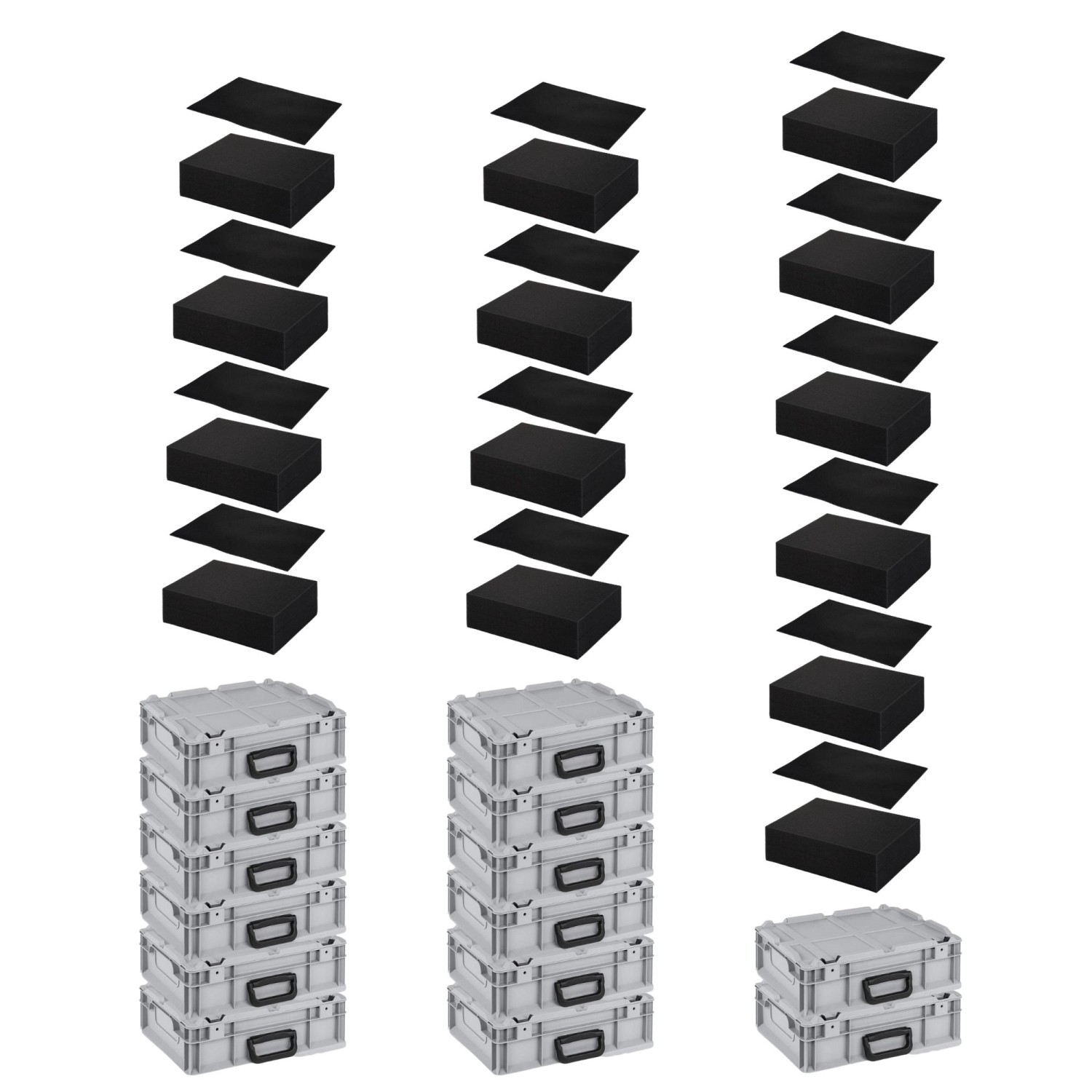 SuperSparSet 14 x Eurobox NextGen Portable Mit Rasterschaumstoff und Schaumstoffeinlage HxBxT 13,5 x 30 x 40 cm 11 Liter Eurobehälter Transportbox SuperSparSet 14 x Eurobox NextGen Portable Mit Rasterschaumstoff und Schaumstoffeinlage HxBxT 13,5 x 30 x 40 cm 11 Liter Eurobehälter Transportbox von PROREGAL