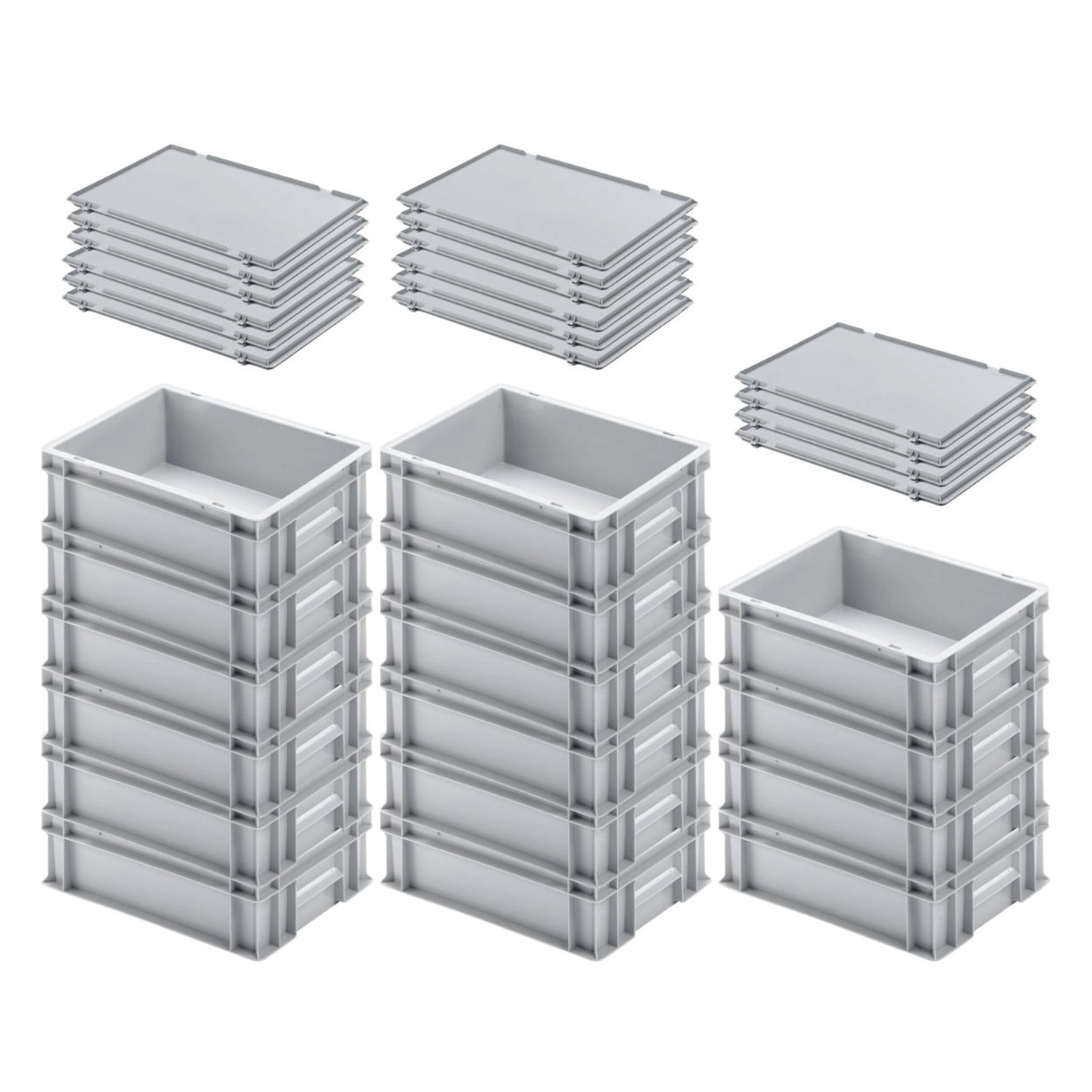PROREGAL SuperSparSet 16x Eurobehälter mit Geschlossenem Griff und Scharnierdeckel HxBxT 12 x 30 x 40 cm 11 Liter Grau Eurobox Transportbox PROREGAL SuperSparSet 16x Eurobehälter mit Geschlossenem Griff und Scharnierdeckel HxBxT 12 x 30 x 40 cm 11 Liter Grau Eurobox Transportbox von PROREGAL