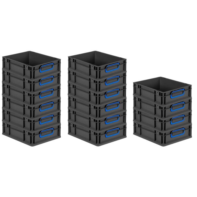 PROREGAL SuperSparSet 16x Eurobox Nextgen Color HxBxT 12x30x40cm 11 Liter Griffe Blau Geschlossen Schwarz Eurobehälter Transportbox Transportbehälter PROREGAL SuperSparSet 16x Eurobox Nextgen Color HxBxT 12x30x40cm 11 Liter Griffe Blau Geschlossen Schwarz Eurobehälter Transportbox Transportbehälter von PROREGAL