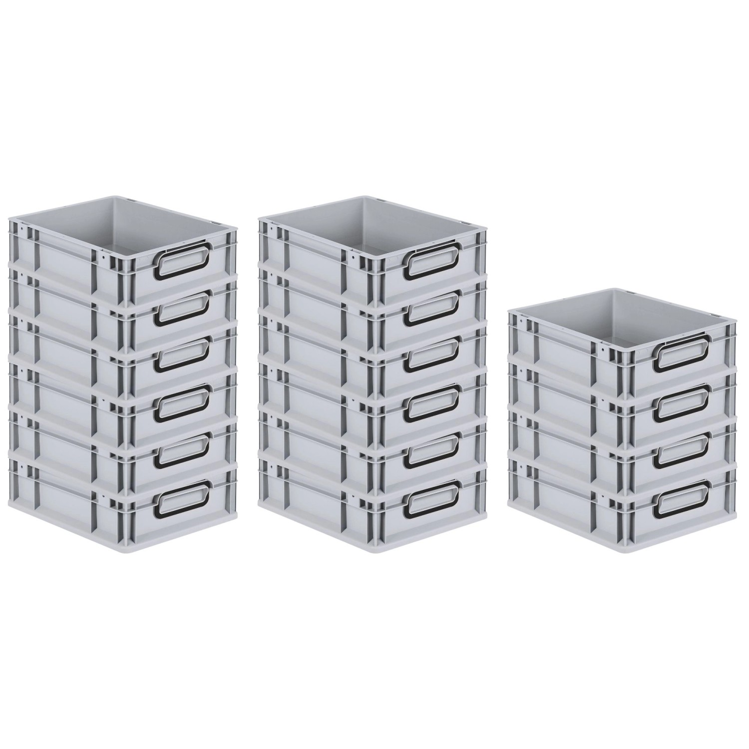 PROREGAL SuperSparSet 16x Eurobox Nextgen Color HxBxT 12x30x40cm 11 Liter Griffe Schwarz Geschlossen Grau Eurobehälter Transportbox Transportbehälter von PROREGAL