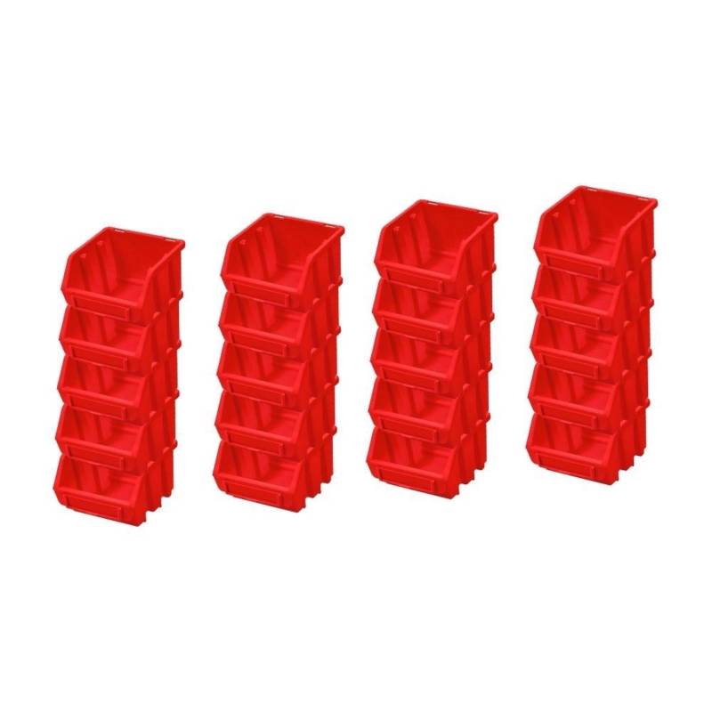 PROREGAL SuperSparSet 20x Sichtlagerbox 1 HxBxT 7,5 x 11,6 x 11,2 cm Polypropylen Rot von PROREGAL