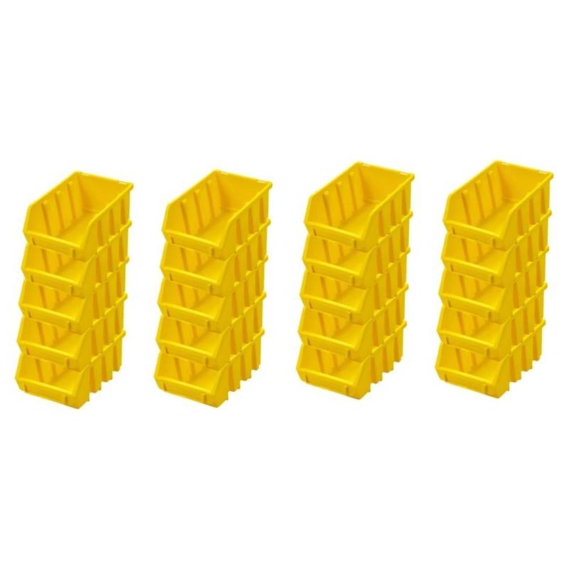 PROREGAL SuperSparSet 20x Sichtlagerbox 2 HxBxT 7,5 x 11,6 x 16,1 cm Polypropylen Gelb von PROREGAL
