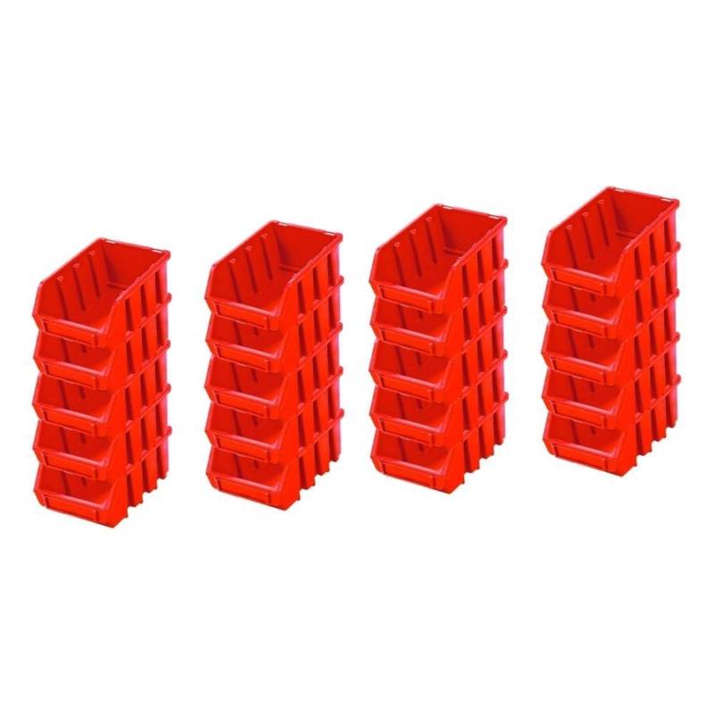 PROREGAL SuperSparSet 20x Sichtlagerbox 2 HxBxT 7,5 x 11,6 x 16,1 cm Polypropylen Rot von PROREGAL