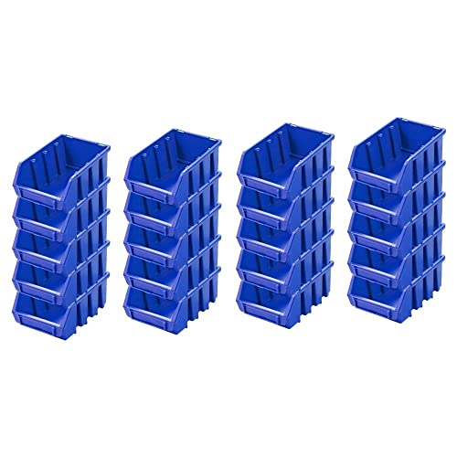 PROREGAL SuperSparSet 20x Sichtlagerbox 2 | HxBxT 7,5x11,6x16,1cm | Blau | Sichtlagerbehälter Sichtlagerkasten Sichtlagerkastensortiment Sortierbehälter Stapelbehälter von PROREGAL