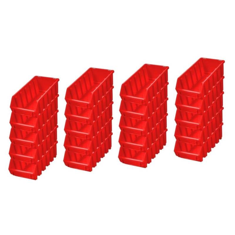 PROREGAL SuperSparSet 20x Sichtlagerbox 2L HxBxT 7,5 x 11,6 x 21,2 cm Polypropylen Rot von PROREGAL