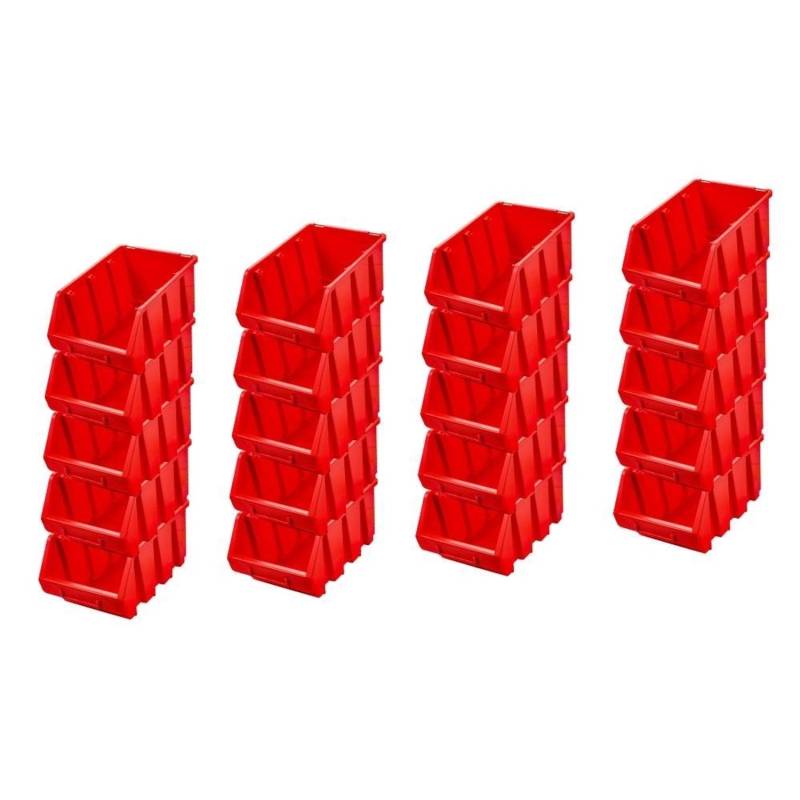 PROREGAL SuperSparSet 20x Sichtlagerbox 3 HxBxT 12,6 x 17 x 24 cm Polypropylen Rot von PROREGAL