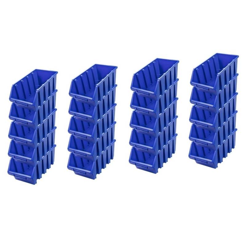 PROREGAL SuperSparSet 20x Sichtlagerbox 4 HxBxT 15,5 x 20,4 x 34 cm Polypropylen Blau von PROREGAL