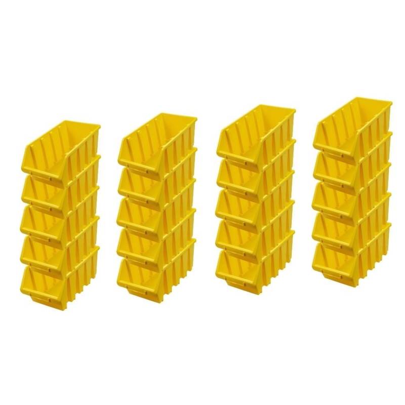 PROREGAL SuperSparSet 20x Sichtlagerbox 4 HxBxT 15,5 x 20,4 x 34 cm Polypropylen Gelb von PROREGAL