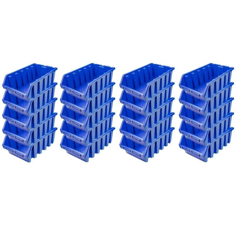 PROREGAL SuperSparSet 20x Sichtlagerbox 5 HxBxT 18,7 x 33,3 x 50 cm Polypropylen Blau von PROREGAL
