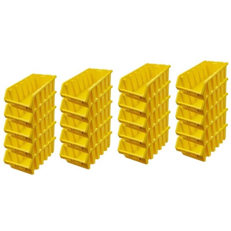 PROREGAL SuperSparSet 20x Sichtlagerbox 5 HxBxT 18,7 x 33,3 x 50 cm Polypropylen Gelb von PROREGAL
